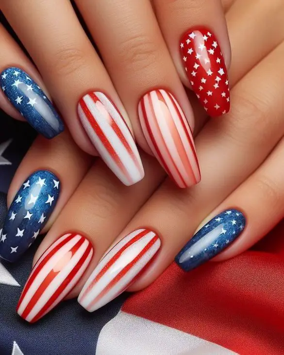 20 Stunning American Flag Nail Designs for 2024: Simple, Acrylic, French Tips