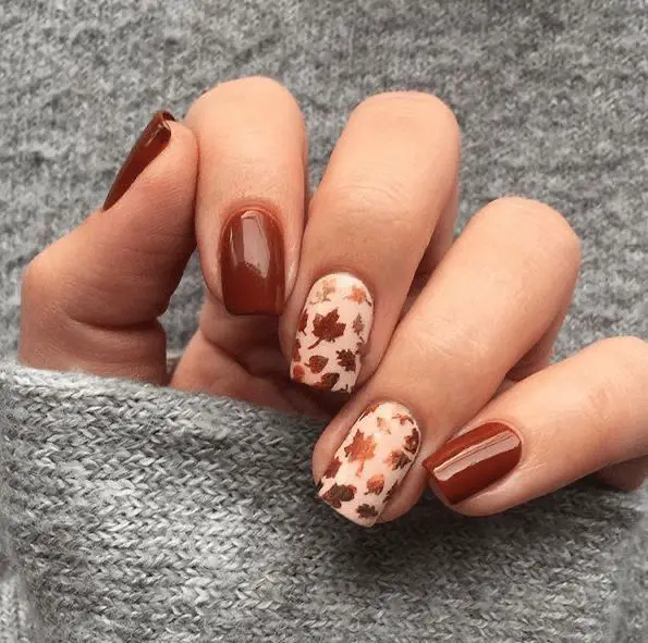 20 Ideas Fall Leaf Nail Designs: Embrace the Autumn Vibes