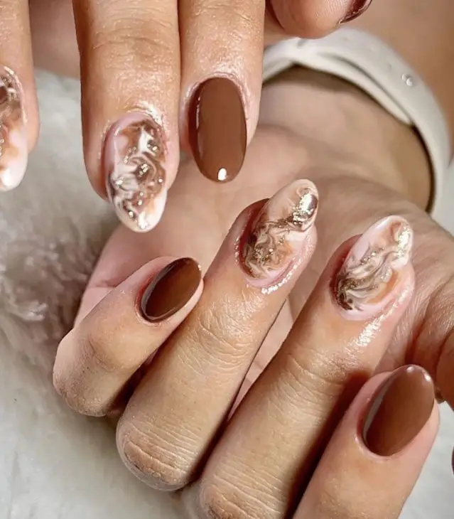 20 Ideas Brown Fall Nails: Stunning Designs to Welcome the Autumn Season