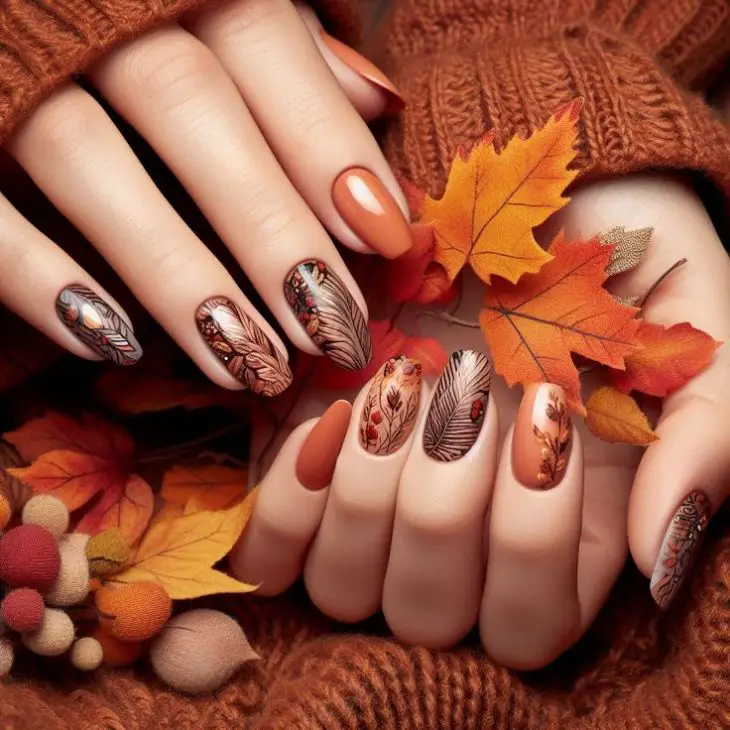 20 Ideas Fall Leaf Nail Designs: Embrace the Autumn Vibes