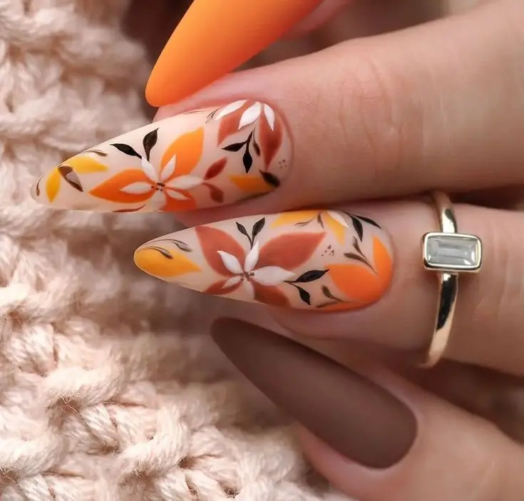 20 Stunning Orange Fall Nail Ideas for 2024: Embrace the Season with Vibrant Designs