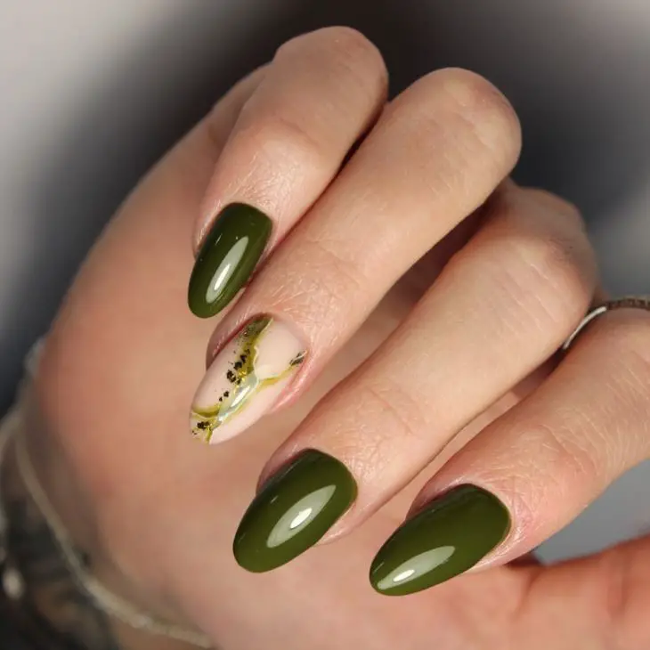 20 Ideas Fall Green Nails: Stylish and Elegant Ideas for the Season