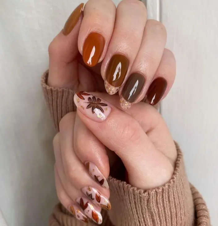 20 Ideas Brown Fall Nails: Stunning Designs to Welcome the Autumn Season