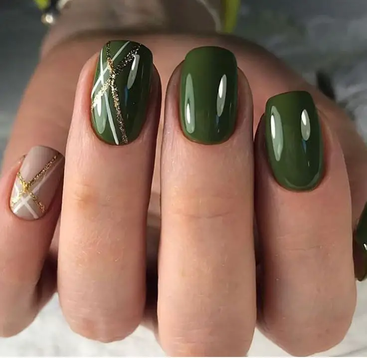 20 Ideas Fall Green Nails: Stylish and Elegant Ideas for the Season