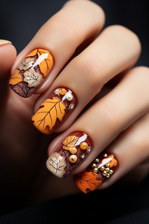 20 Ideas Fall Nail Art: Stunning Designs for Autumn