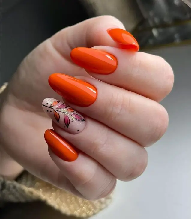 20 Stunning Orange Fall Nail Ideas for 2024: Embrace the Season with Vibrant Designs