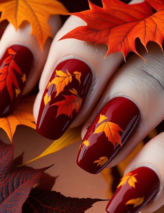 20 Ideas Fall Leaf Nail Designs: Embrace the Autumn Vibes