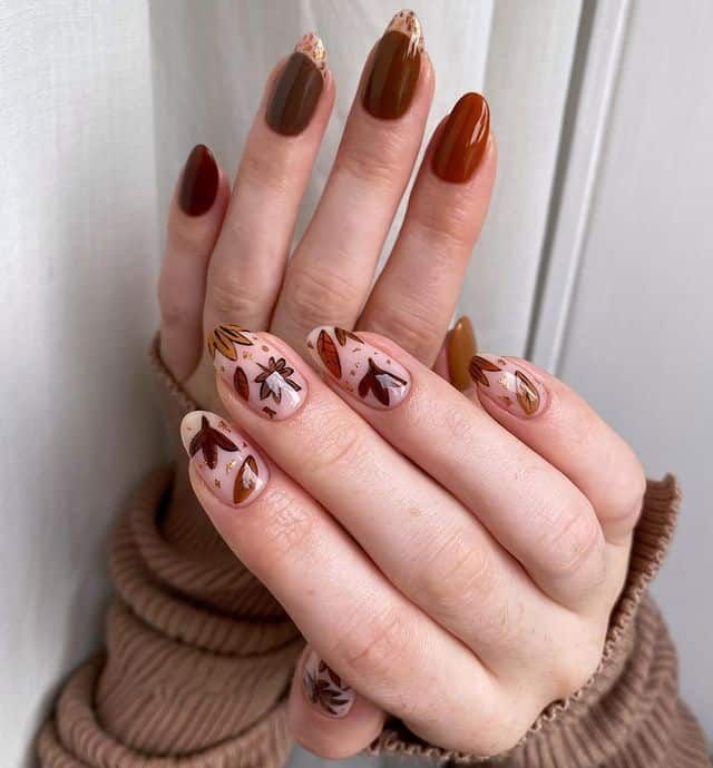 20 Ideas Brown Fall Nails: Stunning Designs to Welcome the Autumn Season