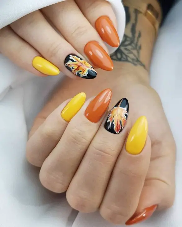 20 Stunning Orange Fall Nail Ideas for 2024: Embrace the Season with Vibrant Designs