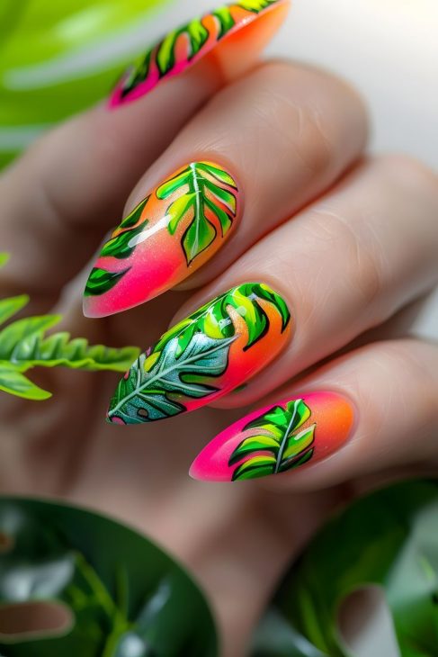 20 Ideas Tropical Nail Designs 2024: Bringing the Beach to Your Fingertips