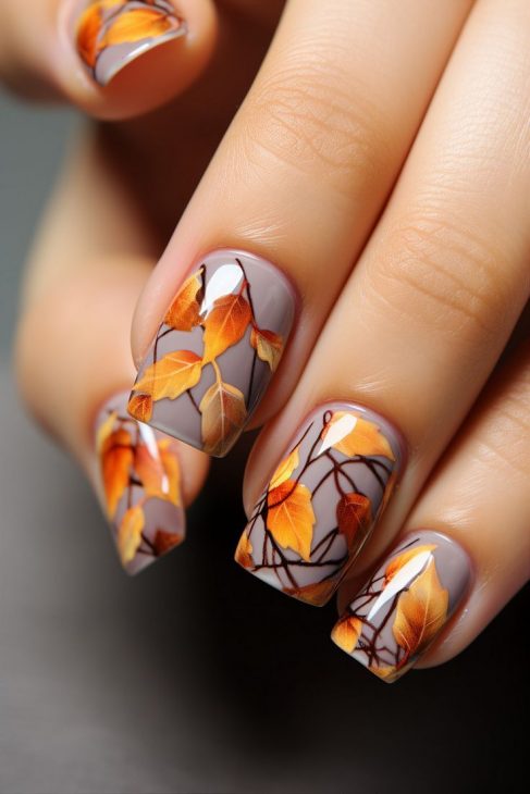 20 Ideas Fall Leaf Nail Designs: Embrace the Autumn Vibes