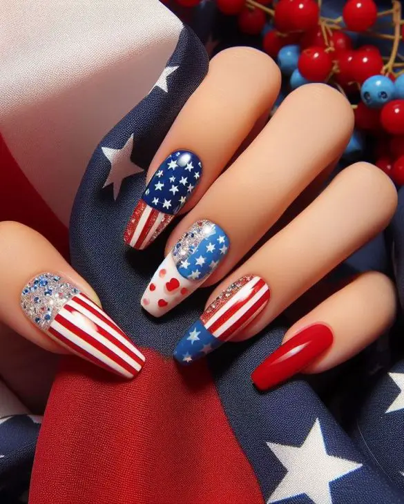 20 Stunning American Flag Nail Designs for 2024: Simple, Acrylic, French Tips