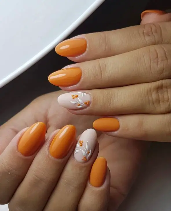 20 Stunning Orange Fall Nail Ideas for 2024: Embrace the Season with Vibrant Designs