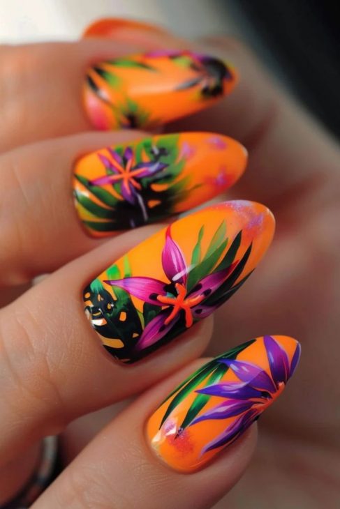 20 Ideas Tropical Nail Designs 2024: Bringing the Beach to Your Fingertips