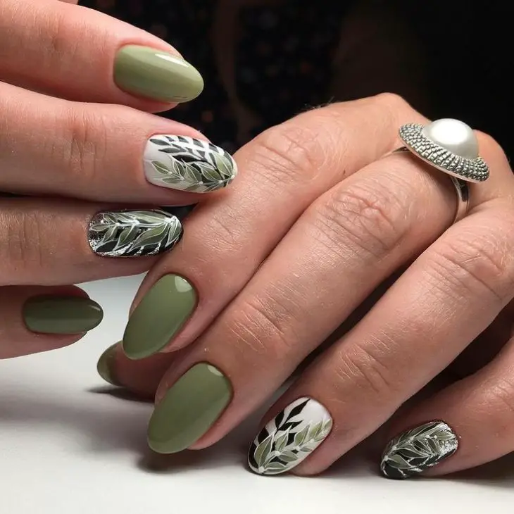 20 Ideas Fall Green Nails: Stylish and Elegant Ideas for the Season