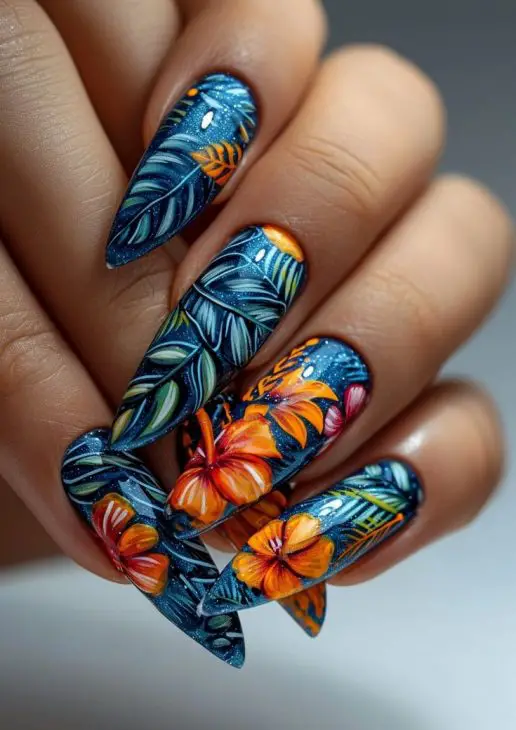 20 Ideas Tropical Nail Designs 2024: Bringing the Beach to Your Fingertips