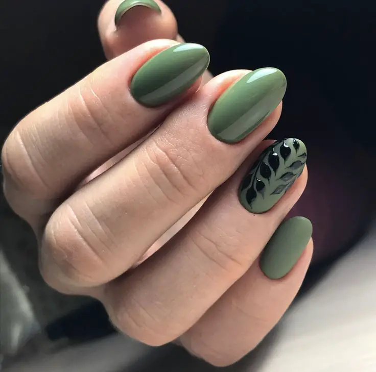 20 Ideas Fall Green Nails: Stylish and Elegant Ideas for the Season