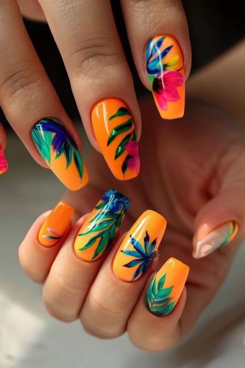 20 Ideas Tropical Nail Designs 2024: Bringing the Beach to Your Fingertips