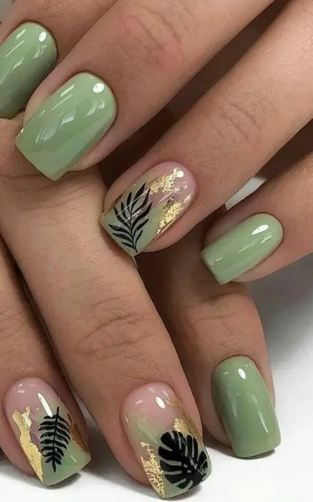 20 Ideas Fall Green Nails: Stylish and Elegant Ideas for the Season