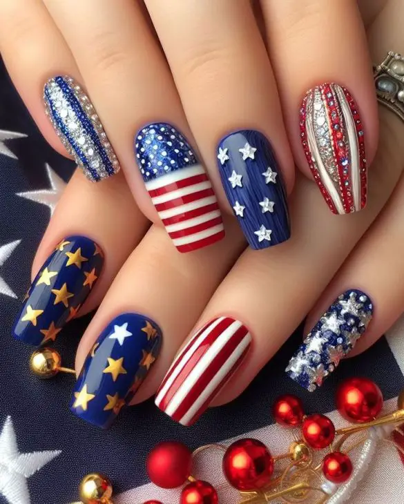 20 Stunning American Flag Nail Designs for 2024: Simple, Acrylic, French Tips