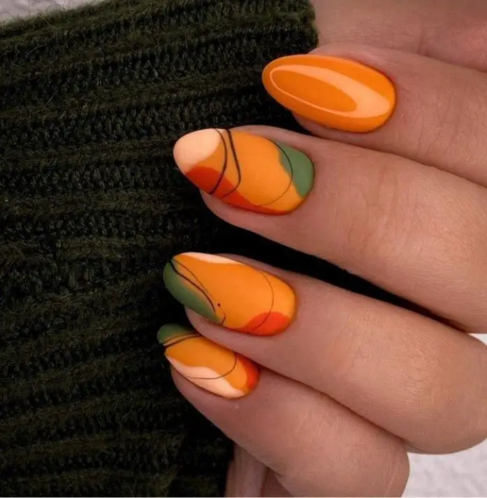 20 Stunning Orange Fall Nail Ideas for 2024: Embrace the Season with Vibrant Designs