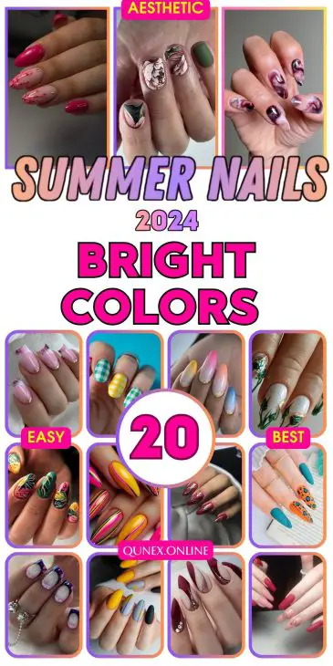 20 Bright Summer Nail Ideas 2024: Neon, Hot Pink, Art Designs, French Tips, and More