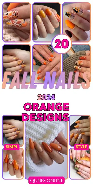 20 Stunning Orange Fall Nail Ideas for 2024: Embrace the Season with Vibrant Designs