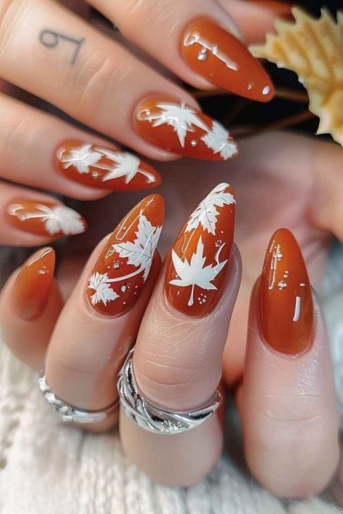 20 Stunning Fall Leaf Nail Designs for 2024: Embrace Autumn with Style