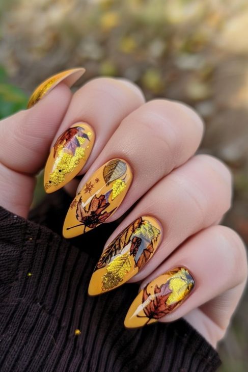 20 Stunning Fall Nails Almond Shape Ideas for 2024: Designs, Short, Long, and French Tips