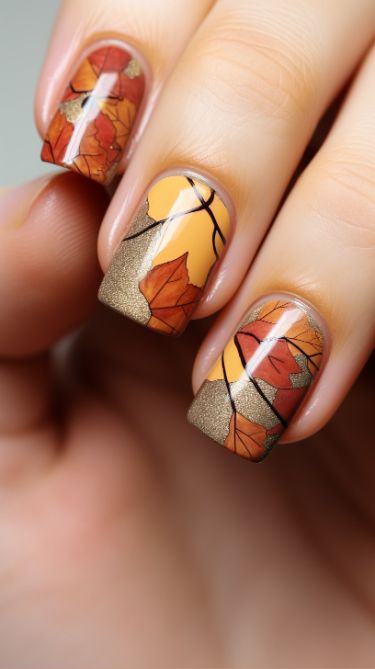 20 Stunning Fall Leaf Nail Designs for 2024: Embrace Autumn with Style