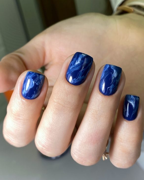 Fall Blue Nails: Stunning Designs for the Season