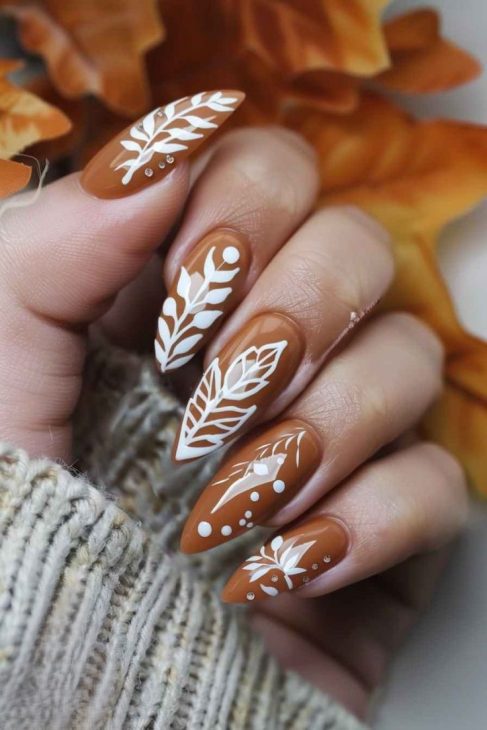 20 Stunning Fall Leaf Nail Designs for 2024: Embrace Autumn with Style