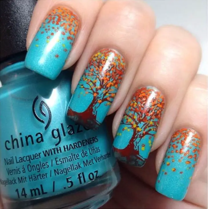 Fall Tree Nail Art Ideas for 2024: Embrace Autumn with Simple and Festive Designs