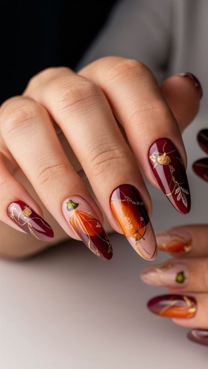 20 Stunning Fall Nails Almond Shape Ideas for 2024: Designs, Short, Long, and French Tips