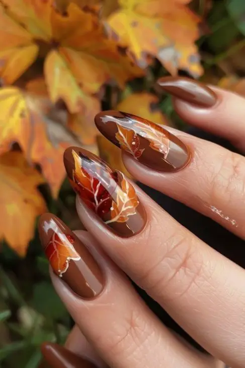 20 Stunning Fall Nails Almond Shape Ideas for 2024: Designs, Short, Long, and French Tips