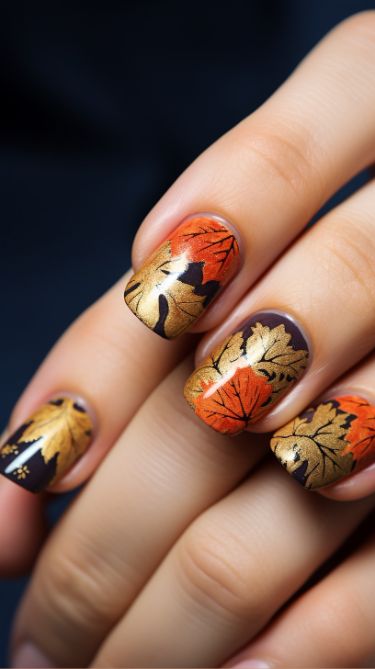 20 Stunning Fall Leaf Nail Designs for 2024: Embrace Autumn with Style