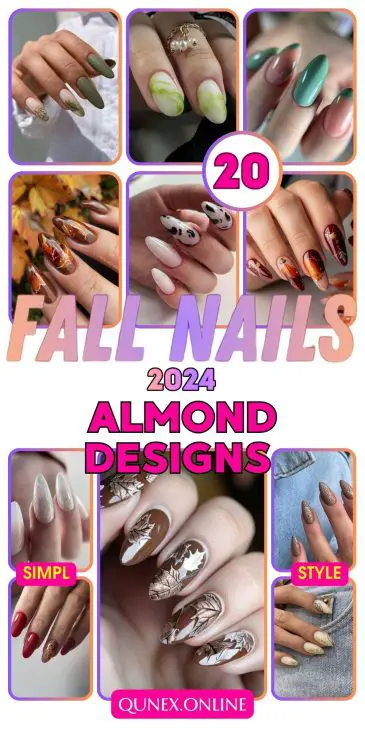 20 Stunning Fall Nails Almond Shape Ideas for 2024: Designs, Short, Long, and French Tips