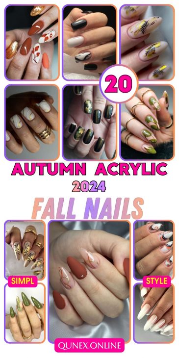 20 Stunning Autumn Fall Acrylic Nail Ideas for 2024: Simple, Short, and Classy Designs