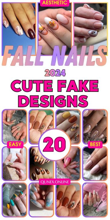 20 Cute Fake Nail Ideas for Fall: Trendy Designs and Colors for 2024