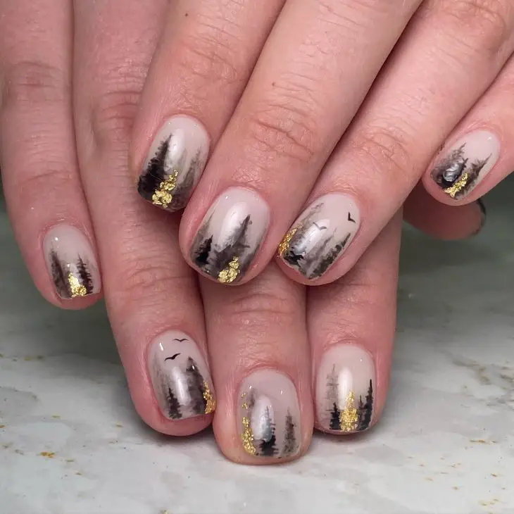 20 Creative Fall Tree Nail Art Ideas for 2024: Embrace Autumn with Stunning Designs