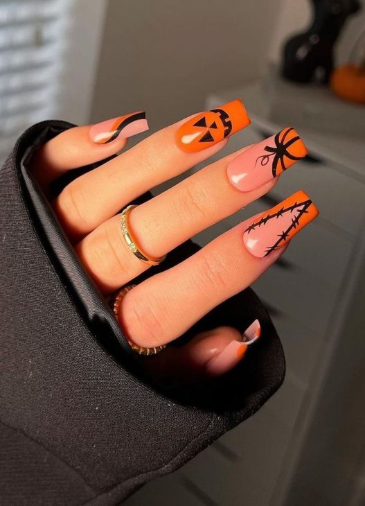 20 Creative Square Halloween Nail Designs: From Cute to Spooky Styles