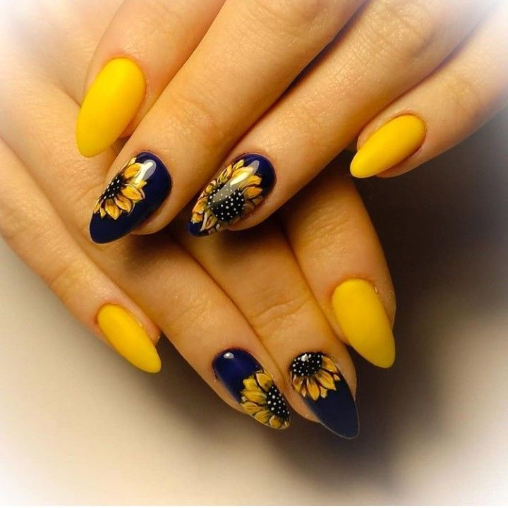 20 Fall Sunflower Nail Ideas for 2024: Acrylic, Short, Burgundy, and Almond Designs