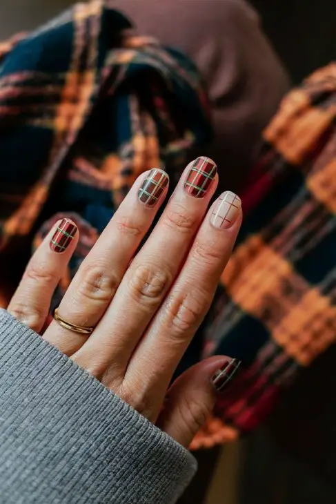 Fall Plaid Nails 2024: Trendy Manicure Ideas