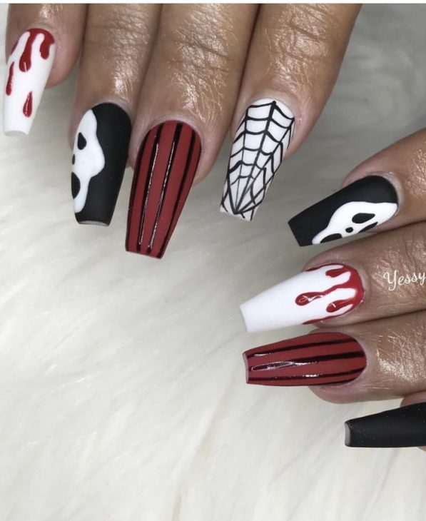 20 Ghostface Nail Ideas for Halloween: Cute, Simple, and Spooky Designs to Try