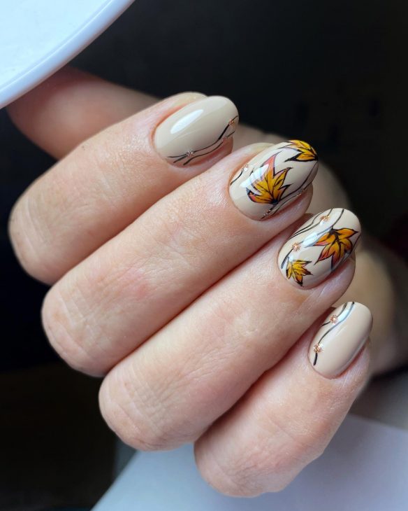 20 Creative Fall Tree Nail Art Ideas for 2024: Embrace Autumn with Stunning Designs