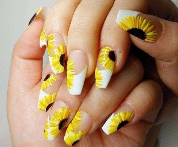 20 Fall Sunflower Nail Ideas for 2024: Acrylic, Short, Burgundy, and Almond Designs