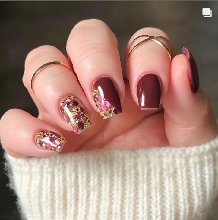 20 Stunning Fall Nails Glitter Ideas to Shine Bright This Autumn