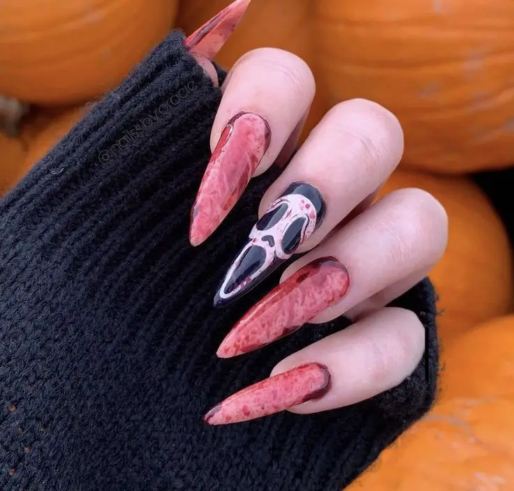 20 Ghostface Nail Ideas for Halloween: Cute, Simple, and Spooky Designs to Try