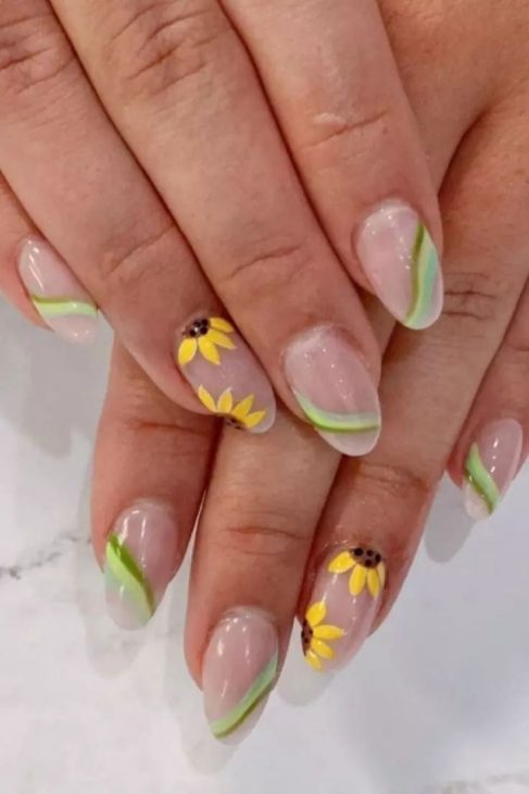 20 Fall Sunflower Nail Ideas for 2024: Acrylic, Short, Burgundy, and Almond Designs