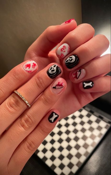 20 Ghostface Nail Ideas for Halloween: Cute, Simple, and Spooky Designs to Try